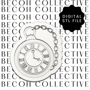 Digital STL File Pocket Watch Cookie Stamp & Cutter, STL File, Digital Download, Instant File, Instant Download, 3d Printing