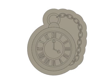 Pocket Watch Cookie Stamp & Cutter STL File (Digital Download)