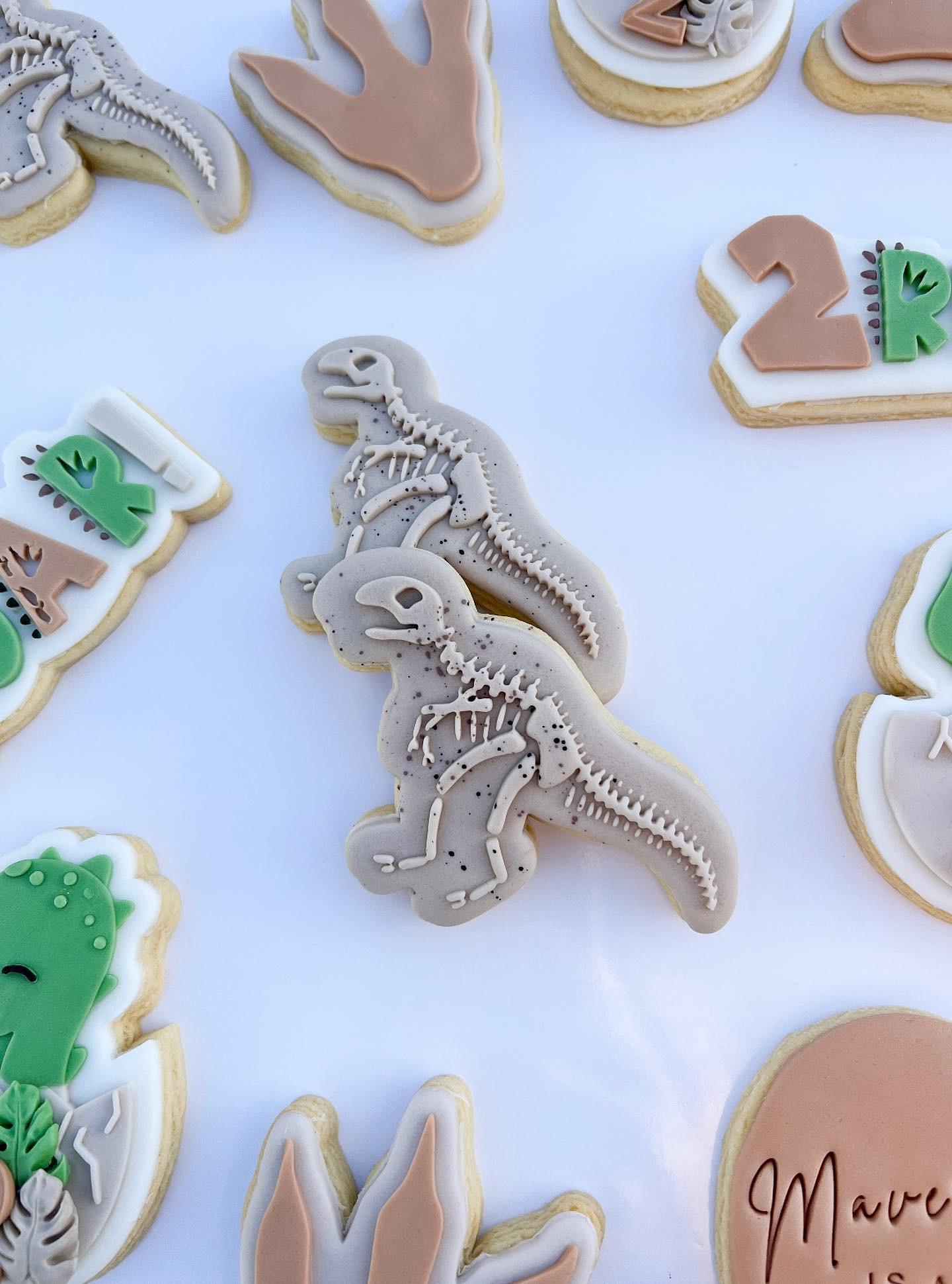 Dinosaur Skeleton Cookie Stamp & Cutter, Claw Stamp, Scratch, Jurassic, Fossils, Dino Themed Birthday Party Cookies, Roar!, 3d Printed