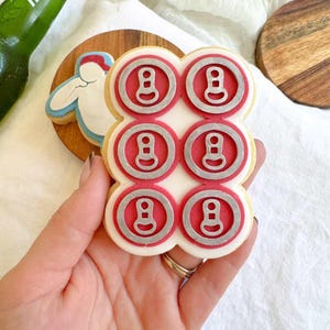 Six Pack of Cans Cookie Stamp & Cutter, Debosser, Fathers Day, Dad Bod, Beer, Fondant Stamps, 3d Printed