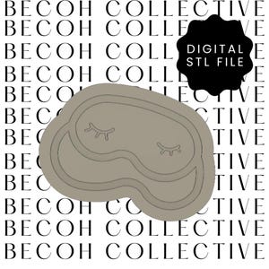 Peut inclure: Un masque de sommeil gris avec un design simple et les yeux fermés. Le masque est un fichier STL numérique pour l'impression 3D.