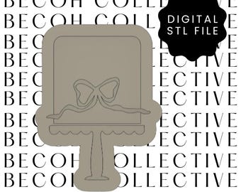 Cake with Bow Cookie Stamp & Cutter STL File (Digital Download)
