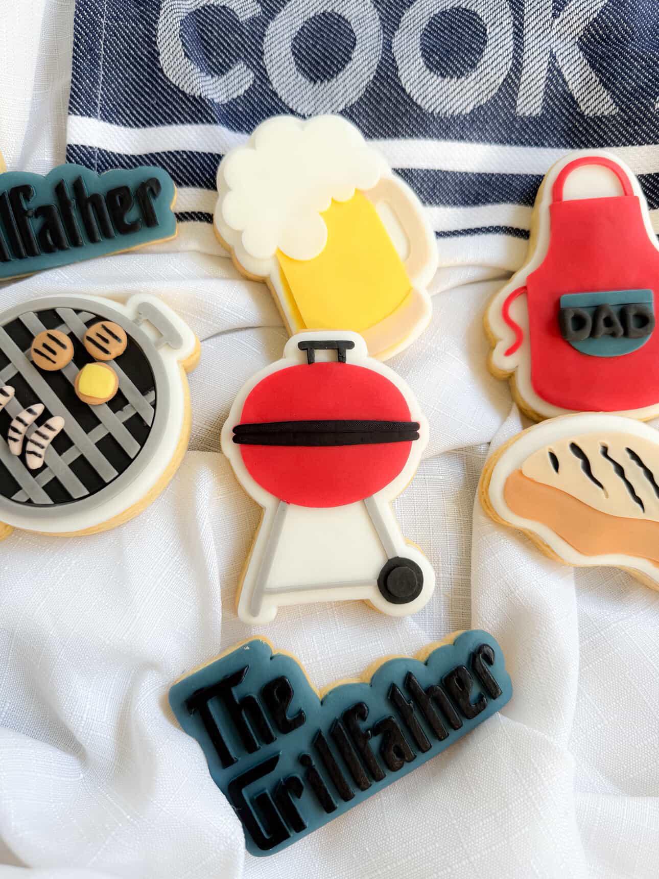 BBQ Cookie Stamp & Cutter, Debosser, Fathers Day Cookie Stamps, Fathers Day, Dad, Barbeque, The Grillfather, Hamburger, Cheeseburger