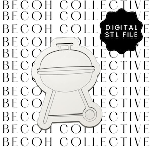 デジタルSTLファイル バーベキュークッキースタンプ＆カッター、STLファイル、デジタルダウンロード、インスタントファイル、インスタントダウンロード、3Dプリント、バーベキュー