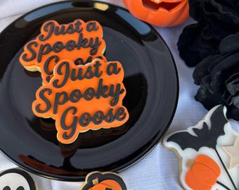 Spooky Goose Cookie Stamp & Cutter, Halloween, 3D Printed