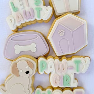Pawty Girl Cookie Stamp & Cutter, Dog Birthday Cookies