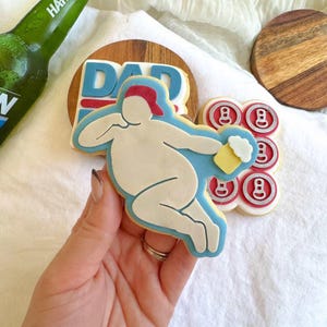 Dad Bod Figure Cookie Stamp & Cutter, Debosser, Fathers Day, Dad Bod, Beer, Fondant Stamps, 3d Printed