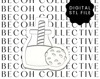 Milk and Cookies Cookie Stamp & Cutter STL File (Digital Download)