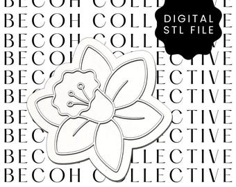 Daffodill Embosser Cookie Stamp & Cutter, Digital STL File