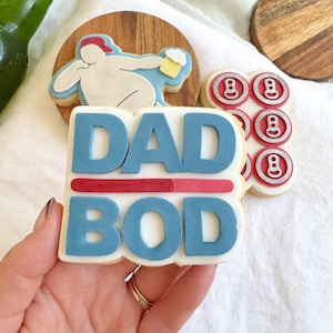 Dad Bod Cookie Stamp & Cutter, Debosser, Fathers Day, Dad Bod, Beer, Fondant Stamps, 3d Printed