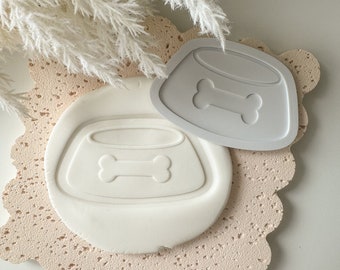 Dog Bowl Cookie Stamp & Cutter, Debosser, Paw Cookie Stamps, Dog Themed Verjaardagskoekjes, Lets Pawty, Puppy Paw, 3d Gedrukt