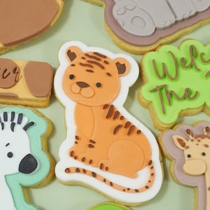 Tiger Cookie Cutter & Fondant Stempel, Debosser, Cub, Safari Ausstechform, Dschungel Cookies Cutter, Tiere Ausstechform, Wild, Cookie Stamp