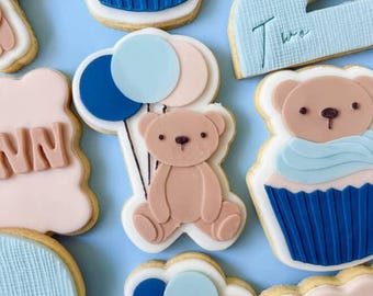 Teddybär mit Luftballons Cookie Cutter, Babyparty, Geburtstag