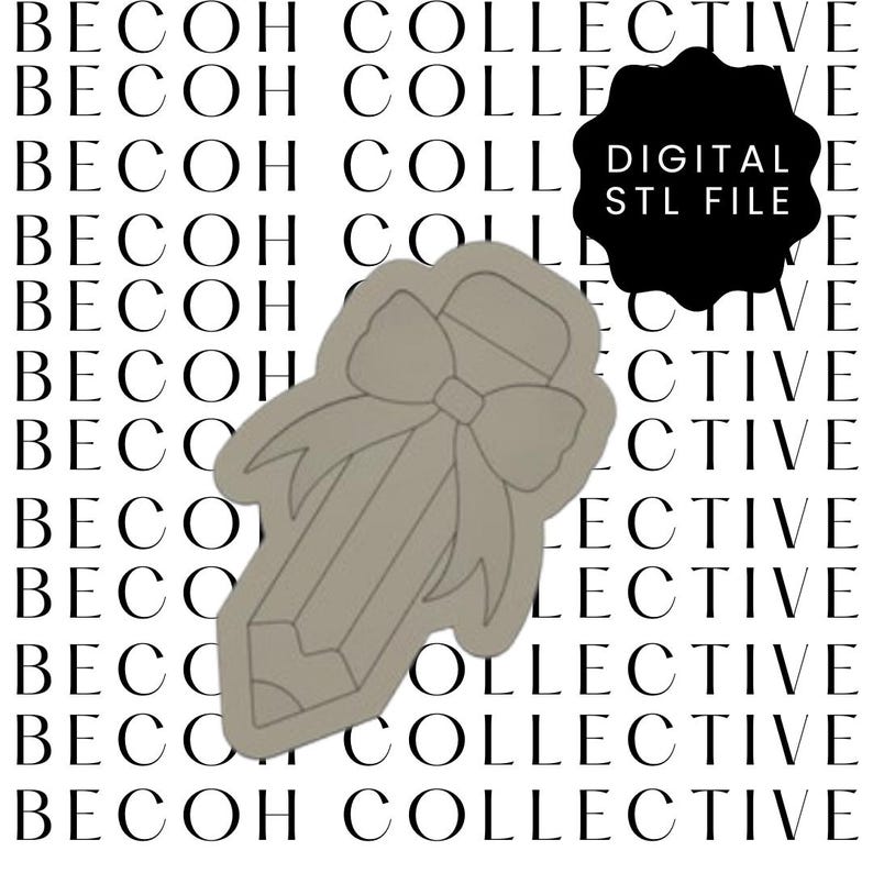 Lápiz con lazo, sello y cortador de galletas, archivo STL digital ...