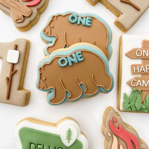 Bear Outline Cookie Stamp & Cutter, Debosser, Woodland Bear, Forest Bear, One Happy Camper, Adventures, Camping, Fondant Cookies, 3d printed