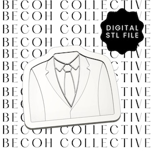 Digital STL File Suit and Tie Cookie Stamp & Cutter, STL File, Digital Download, Instant File, Instant Download, 3d Printing, Hamburger