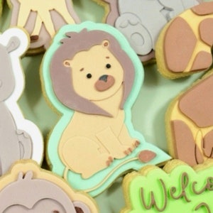 Löwe, Cookie Cutter & Fondant Stempel, Debosser, Zootiere, Safari Cookie Cutter, Dschungeltier Cookie Cutter, Wild Birthday Cookie Stamp