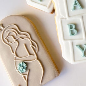 Foremka do ciastek i stempel z masy cukrowej w kształcie kobiety w ciąży, wytłaczarka, stemple do ciastek z motywem dziecka, stempel do ciastek na baby shower, ciasteczka ciążowe, dzień matki