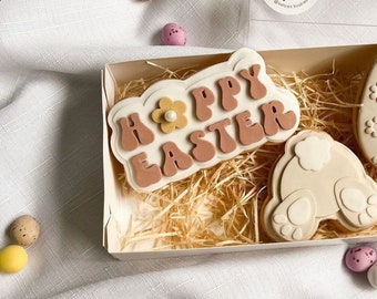 Happy Easter Cookie Cutter & Fondant Stamp, Debosser, Daisy Cookie Stamp,  Easter Cookies, Cookie Stamp