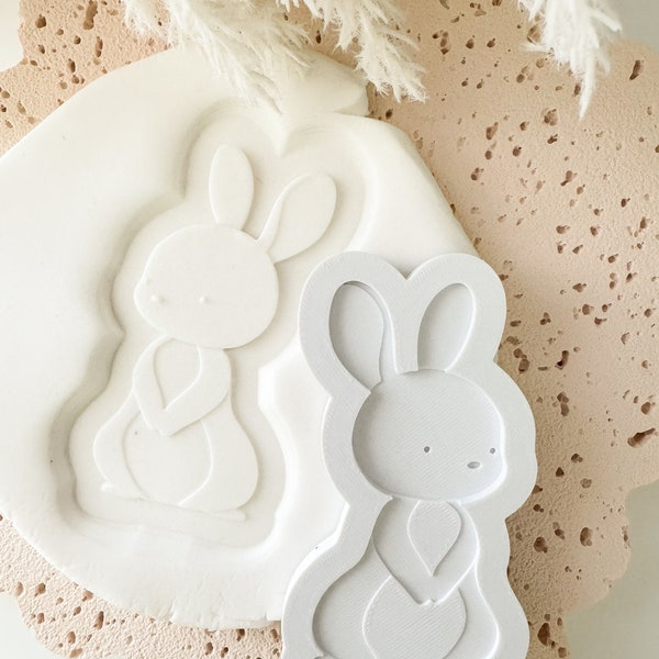 Standing Bunny Cookie Stamp & Cutter,  Debosser, Easter Bunny, Happy Easter,  Easter Cookies,  Cookie Stamp, Cookie Cutter, Raised