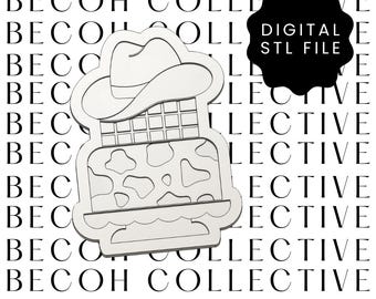 Cowboy Cake Cookie Stamp & Cutter, 3D STL File (Digital Download)