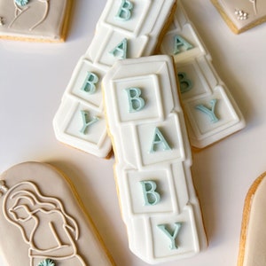 Baby Blocks Cookie Stamp & Cutter, Font Baby, Wooden Blocks, Toy Blocks, Baby Shower, Pregnancy Announcement, Boho Baby, Custom Stamp, 3d