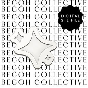 Digital STL File Sparkle Cookie Stamp & Cutter, STL File, Digital Download, Instant File, Instant Download, 3d Printing