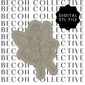 Digital STL File Fairy Cookie Stamp & Cutter, STL File, Digital Download, Instant File, Fondant Cookies, 3d Printing,
