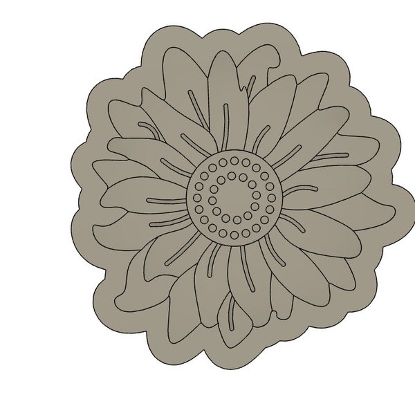 Digital STL File Sunflower Cookie Stamp & Cutter, STL File, Digital Download, Instant File, Instant Download, Fondant Cookies, 3d Printing