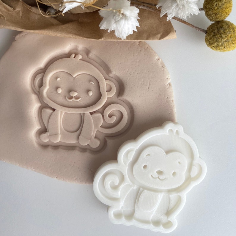 Monkey Cookie Stamp & Cutter - Etsy