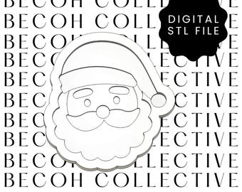 Santa Cookie Stamp & Cutter STL File: 3D Printing (Digital Download)