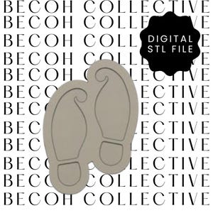 Digital STL File Elf Footprint Cookie Stamp & Cutter, STL File, Digital Download, Instant File, Fondant Cookies, 3d Printing