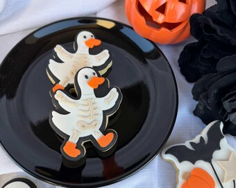 Skeleton Goose Cookie Stamp and Cutter, Halloween Baking