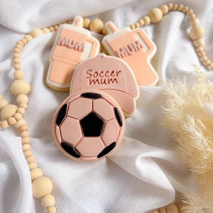 Soccer Ball Cookie Cutter & Fondant Stamp, Debosser, Football Cookie Stamps, Soccer Mum, 3d Printed