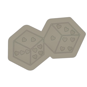 Heart Dice Cookie Stamp & Cutter STL File (Digital Download)