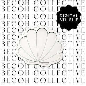 Könnte beinhalten: Ein weißes 3D-gedrucktes Muschel-Design. Die Muschel ist eine digitale STL-Datei zum 3D-Drucken.