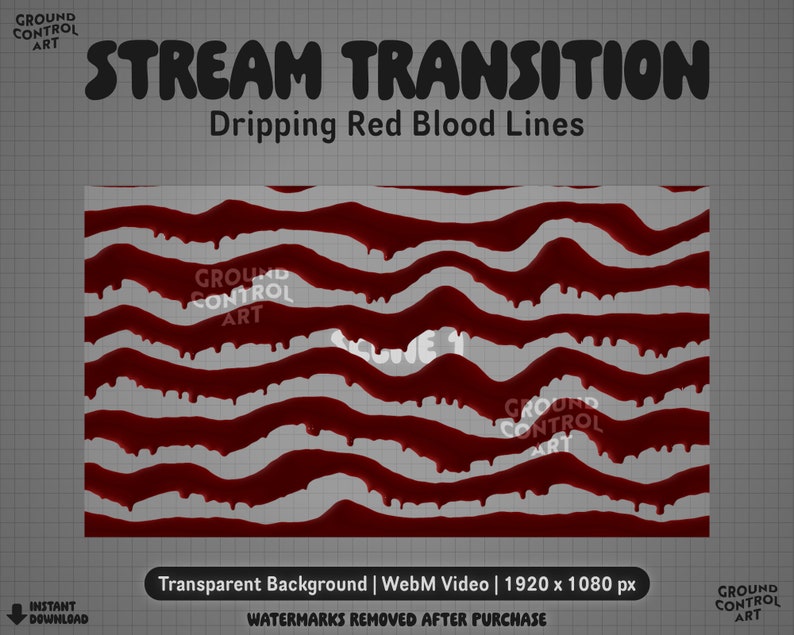 Red Blood Lines Stream Transition | Animated Livestream Scene Change ...