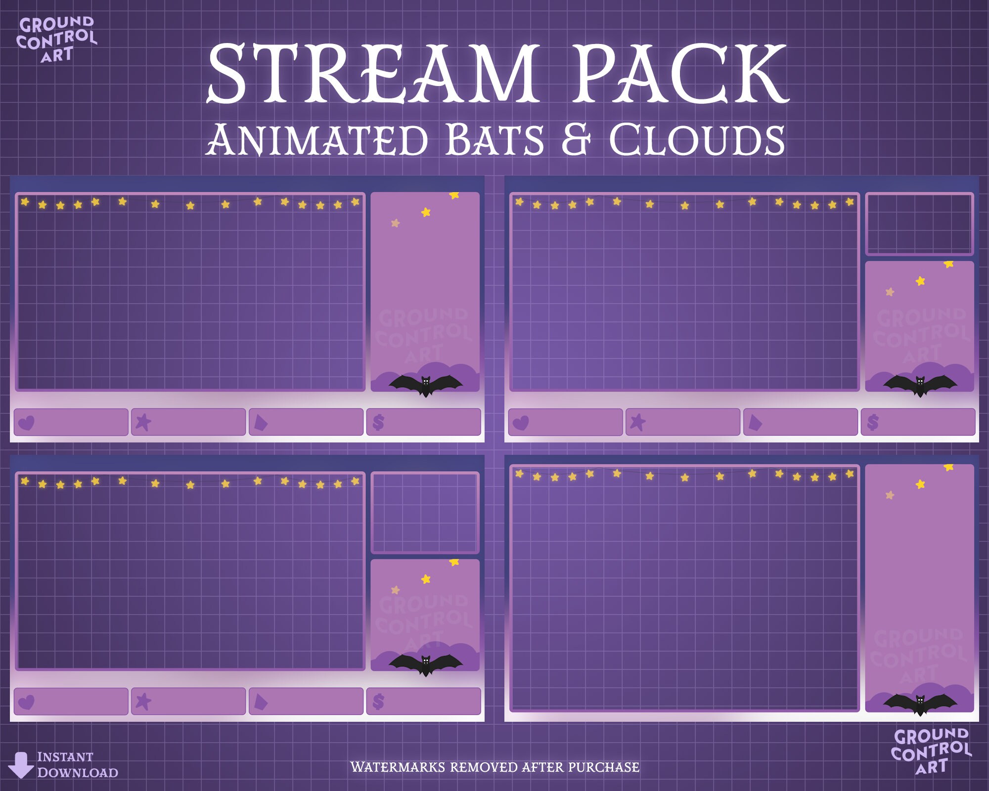 Animated Bats and Clouds Stream Pack | Spooky Halloween Horror Twitch ...