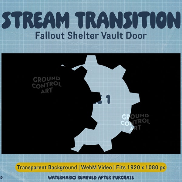 Fallout Shelter Vault Door Stream Transition | Animated Livestream Scene Change | Black Stream Transition | Vault Door Opening | Track Matte