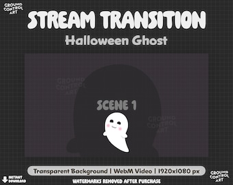 Stream Transition | Animated Ghost Shadow | Spooky Halloween Horror Live Stream Transition | Scary Cute Boo Ghostly Overlay | Scene Change