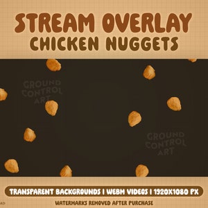 Huhn Nuggets Animiertes Overlay | Huhn Nuggie Transparente Animation für Twitch Alarm, Stream Hintergrund, Kanalpunkte, Etc. | Schleife