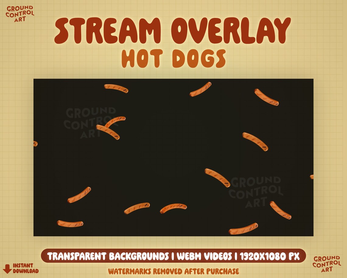 Hot Dogs Animated Overlay | Wieners Transparent Animation for Twitch ...