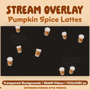 Pumpkin Spice Latte Animated Overlay | Transparent Animation | Twitch Alert, Stream Background, Channel Point | Autumn Fall Coffee Halloween