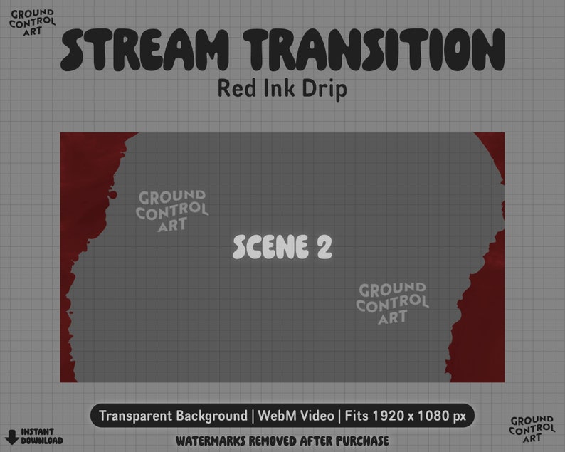 Red Ink Drip Stream Transition | Animated Bloody Livestream Scene ...