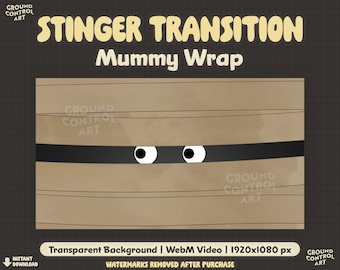 Stinger Transition | Animated Mummy Wrap Live Stream Transition | Spooky Halloween Horror Twitch Transition | Mummy Eyes Scary Creepy Funny