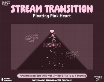 Pink Heart Sparkling Stream Transition | Animated Livestream Scene Change | Cute Heart with Sparkles | Sweet Love Heart Theme | Track Matte