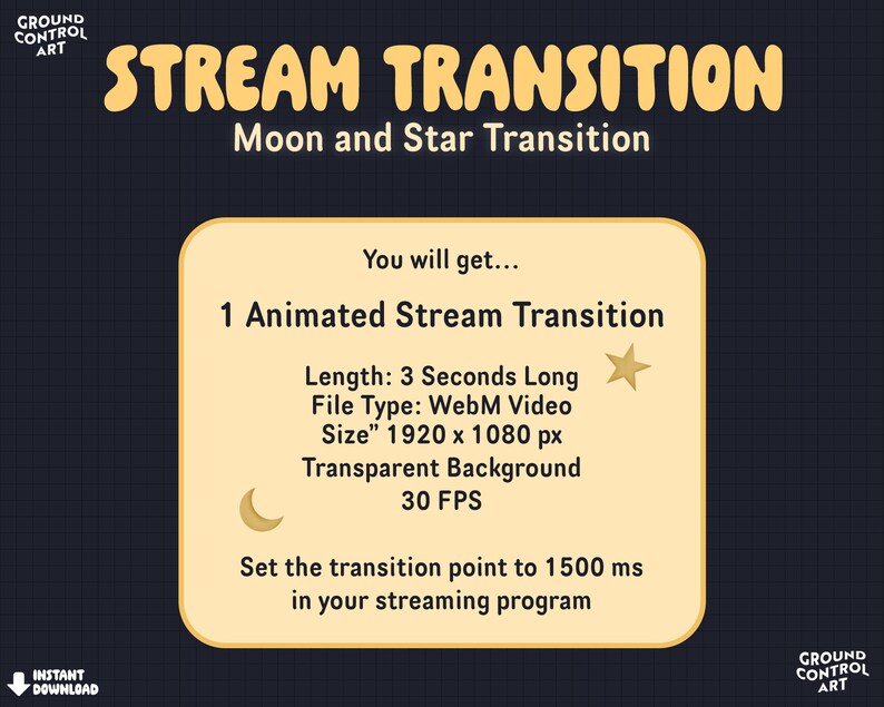 Moon and Stars Stream Transition Animated Celestial Stinger Transition ...
