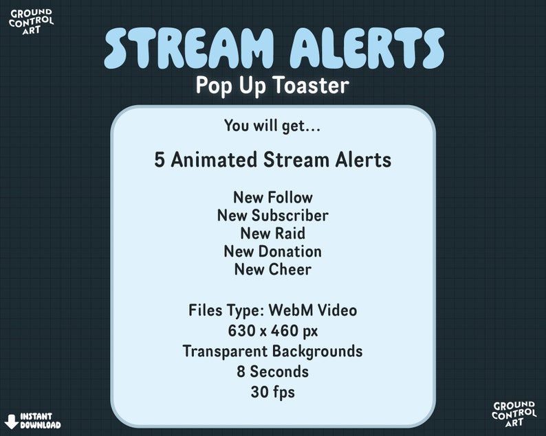 Toaster Stream Alerts | Animated Livestream New Follower Twitch ...