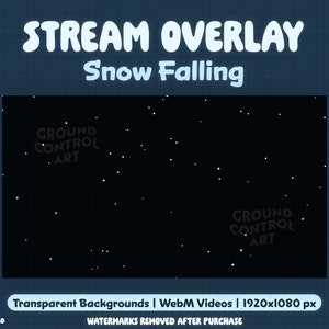 Snow Falling Animated Overlay | Great for Twitch, Stream Background, Channel Points | Christmas Winter Snowing Snowflake Holiday Winter Snow