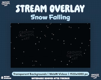 Snow Falling Animated Overlay | Great for Twitch, Stream Background, Channel Points | Christmas Winter Snowing Snowflake Holiday Winter Snow